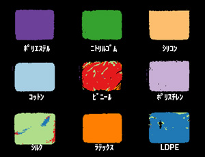 9種類の樹脂の判別（ハイパースペクトル画像）