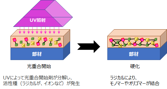 UV硬化のイメージ図