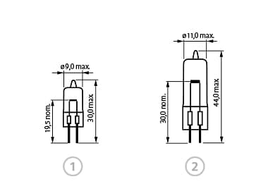 精密光学機器用ハロゲンランプ（G4/G6.35/GY6.35） - ケイエルブイ