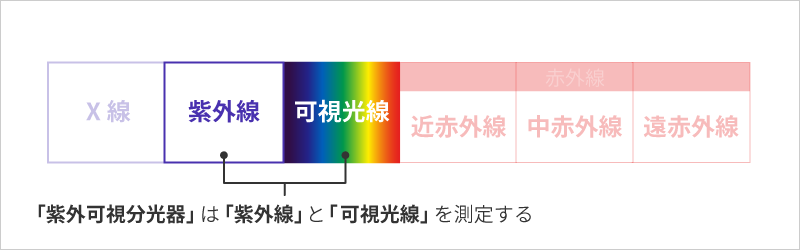 「紫外可視分光器」は「紫外線」と「可視光線」を測定する