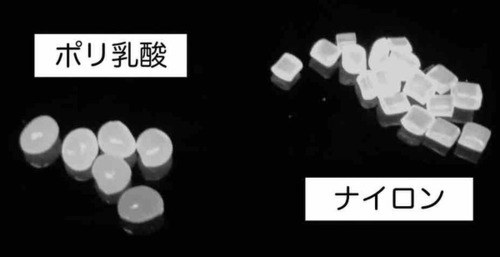 ポリ乳酸とナイロンの比較画像