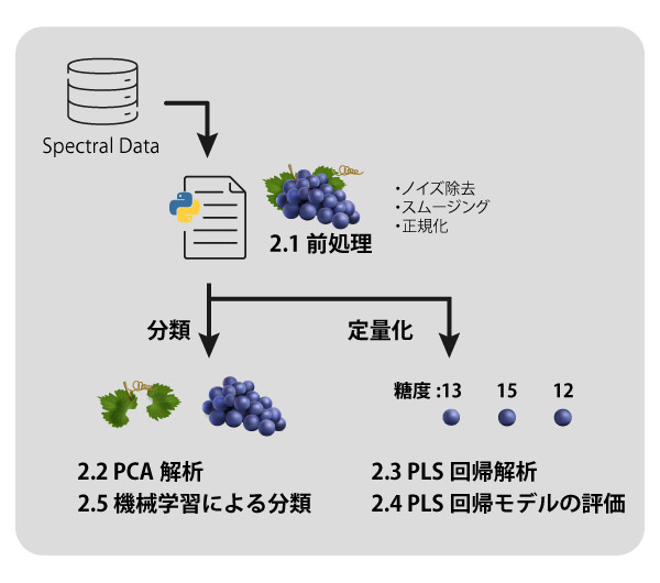 スペクトル解析のPythonプログラム_解析フロー